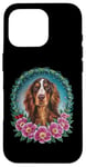 iPhone 16 Pro Cute Irish Setter dog with flowers Case