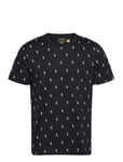 Allover Pony Cotton Jersey Sleep Shirt Tops T-shirts Short-sleeved Black Polo Ralph Lauren Underwear