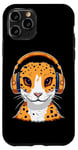 iPhone 11 Pro Leopard Gecko with Headphones Music Funny Case