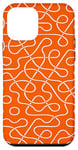 Coque pour iPhone 12 mini Motif simple sans couture de lignes tissées sur orange