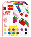 Marabu 0308000000011 - Kids T-Shirt Farbe, Peinture sur Tissu pour la création de Textiles, 12 x 36 ML, résistant au Lavage après Fixation jusqu'à 60 °C, pour Enfants à partir de 3 Ans