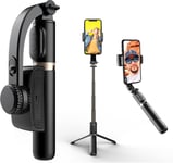 Trépied de téléphone stabilisateur de cardan, support de téléphone extensible avec télécommande sans fil, en aluminium, compatible avec smartphone GoPro (M2-1)