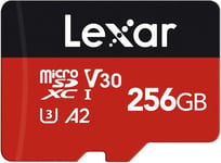 Micro Sd 256 Go Carte Micro Sd Jusqu'À 160/90 Mo/S(R/W), Carte Mémoire Microsdxc Avec Adaptateur Sd, A2, U3, C10, V30, Micro Sd Pour Nintendo Switch Gopro Smartphone Tablette Caméra