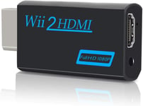 Convertisseur Wii Vers Hdmi Avec Connecteur De Sortie Vidéo 720/1080p Et Audio De 3,5 Mm Prend En Charge Tous Les Modes D`Affichage Wii - Noir