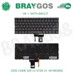 For Lenovo IdeaPad 320S-13IKB 320-13 V720-14 UK Laptop Keyboard With Backlight