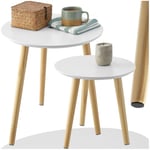 TecTake® Lot de 2 Table d'appoint Ronde 2 Tailles Table de Nuit Moderne Design scandinave Bout de canape Table de Salon Basse Meuble d'appoint pour Salon, Chambre, Bureau, Dressing, Table de Chevet