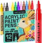 ARTISTRO 12 Acrylic Paint Pens Art Set for Rock Painting, Stone, Pebbles, Glass,