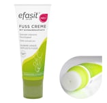 efasit Crème pour les pieds avec embout éponge, 75 ml – Crème pour les pieds secs avec applicateur, application sans mains collantes grâce à l'éponge à crème, crème pour les pieds à l'urée, pénètre