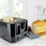 KitchenPerfected 4 Slice extra-wide slot Toaster - Black - E2115BK