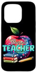 Coque pour iPhone 15 Pro Conception de livres Apple Pencil Blessed Teacher