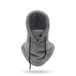 Sherpa Hood Skidmask Vinter Balaclava Kallt Väder Vindtät Justerbar Varm Huva Överdrag Mössa Cap Scarf Grey