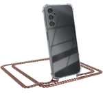 For Samsung Galaxy A14 Phone Case with Lanyard Chain Rose-Gold