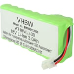 vhbw Bloc de batteries compatible avec Husqvarna Automower 450X 191409786, 450X 2018, 520 2018, 520 2019, 550 2019, 550 2020 3000mAh, 18V, Li-ion