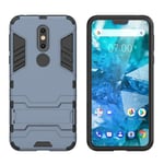 Mipcase Rugged Protective Back Cover for NOKIA 7.1, Multifunctional Trible Layer Phone Case Slim Cover Rigid PC Shell + soft Rubber TPU Bumper + Elastic Air Bag with Invisible Support (Navy)