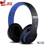 Casque sans fil Sport Bluetooth 5.0 Écouteur Pliable Wirele Mains Libres Casque Écouteurs Tete Téléphone Écouteurs Pour iPhone Xiaomi-noir bleu