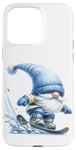 Coque pour iPhone 15 Pro Max Blue Winter Gnome For Men And Boys Snowboarding Graphic