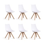 Lot de 6 chaises scandinaves blanches - Minsk Designetsamaison Blanc