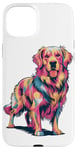 iPhone 15 Plus Cute Colorful Golden Retriever Dog Art for Pet Lovers Case