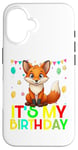 Coque pour iPhone 16 It's my birthday a fox stamping party for girls