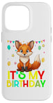 Coque pour iPhone 14 Pro Max It's my birthday a fox stamping party for girls