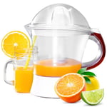 Geepas Electric Citrus Juicer | 1.2L Lemon Squeezer Orange Juicer with 2 Citrus Cones, Bi-Direction Twist | Electric Juice Extractor for Orange Lime Grapefruit | Quick Healthy Nutritious Juices, 25W