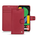 Housse cuir Google Pixel 5 - Rabat portefeuille - Rouge - Cuir saffiano - Neuf