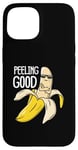 Coque pour iPhone 15 Jeu de mots amusant à la banane Peeling Good