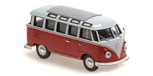 1:43 MINICHAMPS Volkswagen Samba Bus Red & Grey 1961 940052301