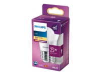 Philips - Led-Glödlampa - Form: P45 - Glaserad Finish - E27 - 2.8 W (Motsvarande 25 W) - Klass F - Varmt Vitt Ljus - 2700 K