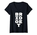 Womens BRIDGET Personalized Retro Girls Custom BRIDGET Name V-Neck T-Shirt