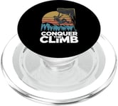 Conquer The Climb for a Climber and Rock Climber PopSockets PopGrip for MagSafe