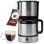 Bomann® Cafetière avec verseuse isotherme pour 8 à 10 tasses de café (environ 1,2 l) | Machine à café filtre en acier inoxydable | Thermos à double paroi | Pas de perte de température | Cafetière 800