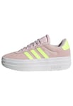 adidas VL Court Bold Shoes Junior Basket, Clear Pink/Hi-RES Yellow S19/ftwr White, 24 EU