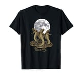 Funny 3 King Cobra Snakes Howling At The Moon Venom Snake T-Shirt