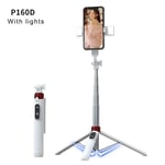 trepieds pour iphone Trépied pour téléphone Xiaomi Selfie StickAllonger,perche à selfie Perche télescopique portable,stabilisateur smartphone Trépied Bluetooth sans fil,Sup - Type white With lights