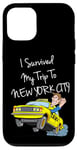 Coque pour iPhone 12/12 Pro I Survived My Trip To New York City Funny Sarcastic NYC Taxi