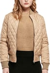 Urban Classics Women's Ladies Diamond Quilt Nylon Jacket, Union Beige, XL