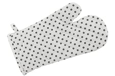 apollo THE HOUSEWARES BRAND Cotton Oven Mitt, Hand-made 100% Cotton, Heat Resistant Oven Gloves Non-Slip Kitchen Mitts for Grilling, Cooking, Baking, White, Polka