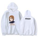 EDMKO Unisexe 3D Imprimer Jujutsu Kaisen Cartoon Kugisaki Nobara Graphique Pull Cool Sweats À Capuche Femme Manches Longues Sweats avec des Poches,M