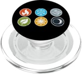 Gloomhaven Elements Symbol Fire Ice Air Earth Light Dark PopSockets Grip and Stand for Phones and Tablets PopSockets PopGrip for MagSafe