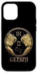 Coque pour iPhone 12/12 Pro Vintage Gemini Symbol Zodiac Sign Sign May June Birthday