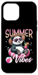 Coque pour iPhone 12 Pro Max Flotteur de natation panda amusant Summer Vibes Beach Lovers