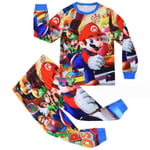 Super Mario Bros. Pyjamas Set för Barn Långärmad Byxor Sovkläder B 150cm