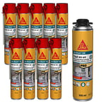 SIKA - Lots de 9x Mousses expansive Sika Boom 128, Expansion 20L, Usage tous sens, 3x750ml + 1x Mousse polyuréthane Sika Boom 528, PISTOLABLE, Rendement 23L, Séchage ultra rapide, 500ml