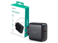 Aukey Pa-B6t Svart Omni A Ii Gan Väggladdare 3Xusb (2Xusb C+ 1Xusb A) 65W Qc Pd