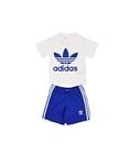 Adidas GD2626 Short Tee Set Body Unisex-Baby Top:White/Team Royal Blue Bottom:Team Royal Blue/White 912M