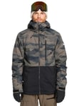 Quiksilver Snow Jacket Mission Printed Block JK Men Brown XS