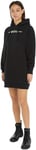 Calvin Klein Jeans Women CK Slogan Hoodie Dress Hoodie Dresses Black, XXS