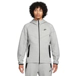 Nike Hooded Full Zip Ls Top M NK TCH FLC Fz WR Hoodie, DK Grey Heather/Black, FB7921-063, 3XL