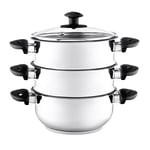 Stainless steel collection SS212 3-Tier Stainless Steel Steamer Set, 20 cm, Multi-Colour